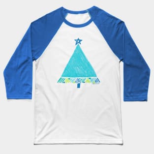 Geometric Lines Christmas tree Baseball T-Shirt